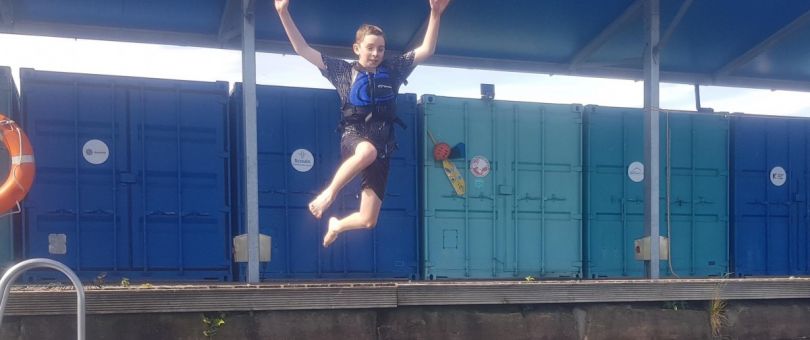 a person jumping in the air