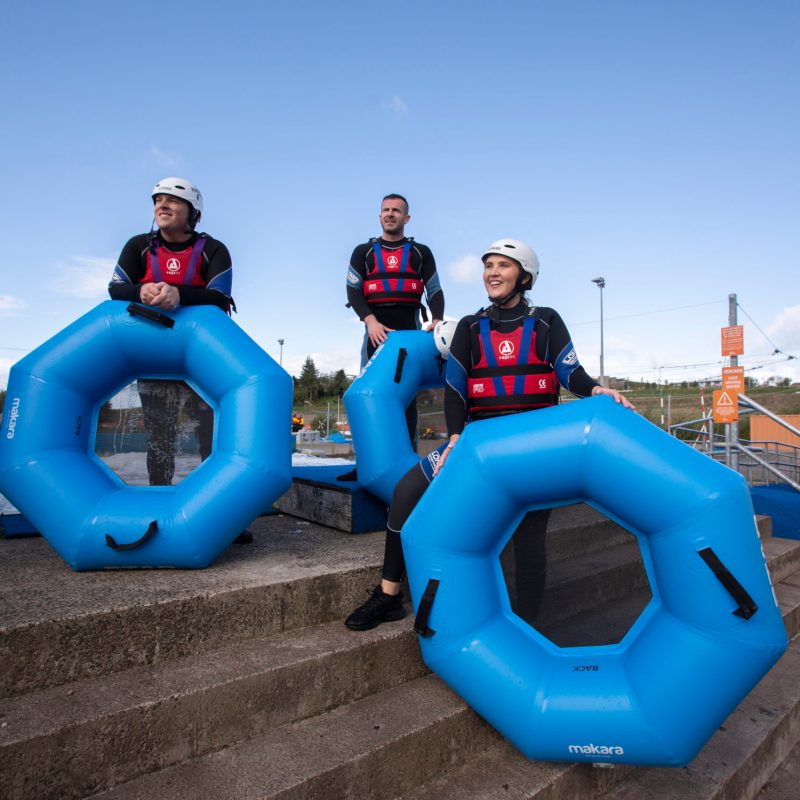 a train cake sitting on top of a blue background