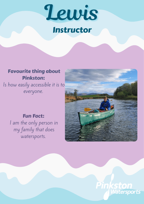 A person paddling a canoe on a calm river under a cloudy sky.